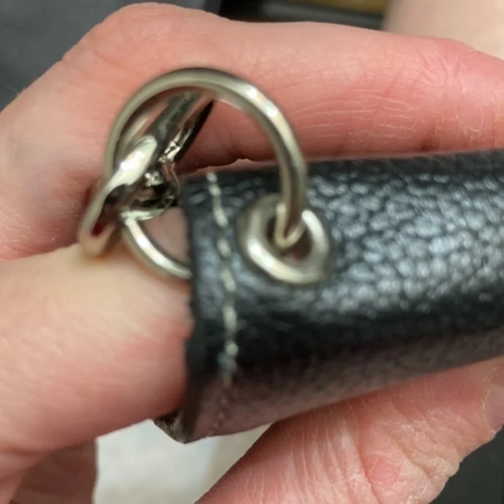 Levenger black leather mini card wallet